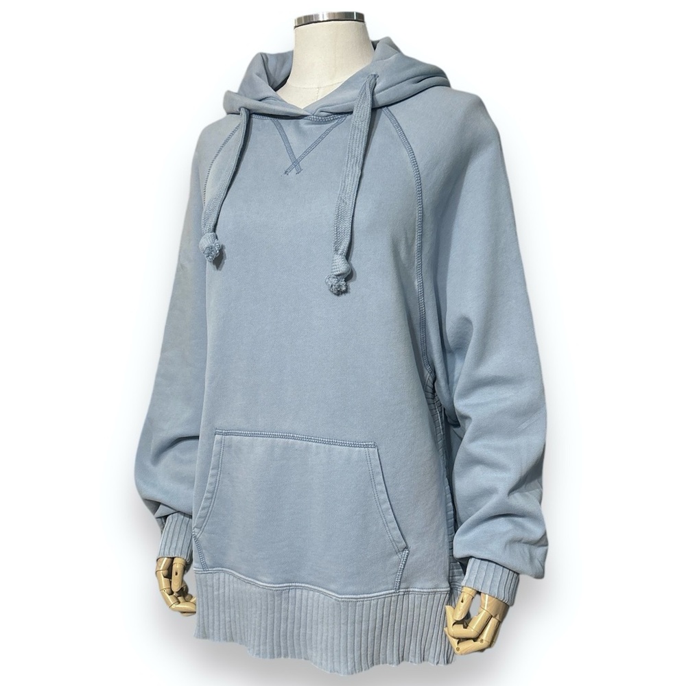 AMERICAN EAGLE OUTFITTERS Powder Blue Oversized Hoodie Sweatshirt Open Sides